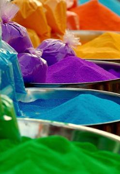 Powdered dyes, India