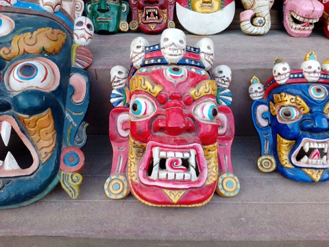 Traditional festival mask, Bhakatpur, Nepal